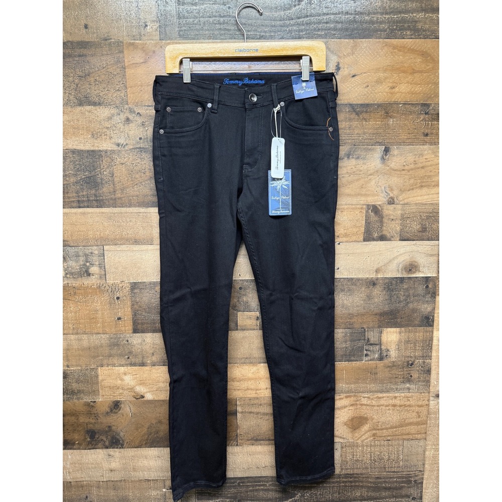 Tommy Bahama Indigo Palms Jeans Mens 30x32 Black Wash ST124504 Stretch Denim NWT
